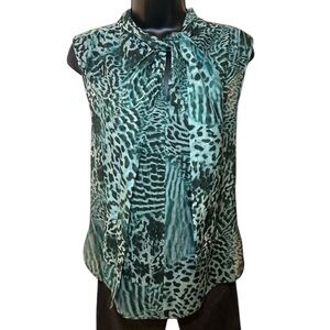 Max Mara Animal Print Sleeveless Blouse